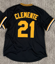 Clemente #21 Pittsburgh Pirates Black Baseball Jersey Men S-2XL NWT picture
