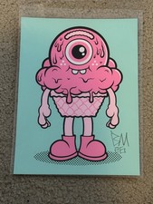 Buff Monster “Mister Melty” Mini Art Print 5x7 Signed Original Artist Street Art picture
