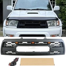 Black Front Grille Fits For Toyota 4Runner 1996-2002 Upper Bumper Grill W/Light picture
