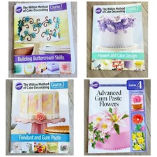 4 Books-Wilton Method Of Cake Decorating Course 1,2,3 & 4 Fondant/Gum Paste Lot picture