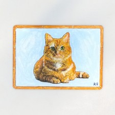 Tabby Cat Art Card | Hand-Painted | Signed ACEO | Limited Edition picture