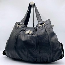 Kooba Leather Satchel Hobo Bag Black Authentic picture