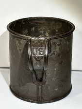 Antique US Army Model 1874 Mess Cup Indian Wars Spanish American War Tin picture