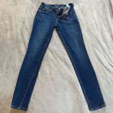 Maurices Women's Jeans Mid-Rise Skinny Size S-Regular Dark Blue Denim picture