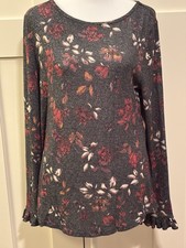 Maurice’s Women’s Top Size Med Long Sleeves Machine Wash Ruffle At Sleeve picture