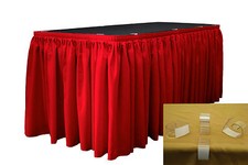 LA Linen Polyester Table Skirt 17-Ft L by 29 