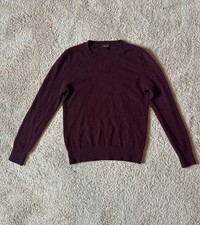 Quince Super Luxe 100% Baby Cashmere Crewneck Sweater Burgundy S picture