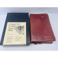 Oxford NIV Scofield Study Bible Red Letter Concordance Maps Burgundy picture