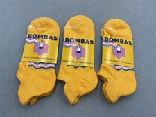 Original tag~BOMBAS 3 Pairs Women Honeycomb Solid Ankle Socks Size M Yellow picture