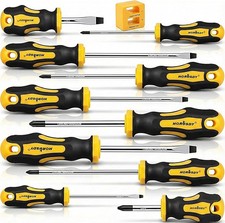 11-Pieces Magnetic Screwdriver Set 5 Phillips 5 Flat Head Tips Magnetizer Tool picture