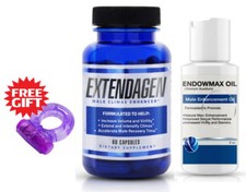 Extendagen (60ct) & Endowmax Oil(2oz) Bundle + FREE Gift: Silicone-Ring-Vibrator picture
