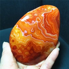 TOP 241.5G Natural Polished Silk Banded Lace Agate Stone Madagascar B1430 picture