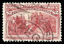 1893, $2 Columbian used (Scott 242) with P.S.E.  and PF certificate Grade 80 picture