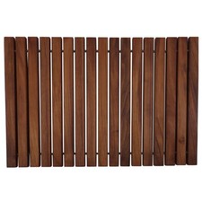 Nordic Teak Oiled Teak Wood Shower and Bath String Mat with Rubber Feet picture