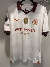 AUTHENTIC PUMA Manchester City Away Jersey 23/24 Size L Julian Alvarez #19 Print picture