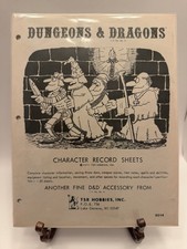 TSR Lizard Logo D&D Character Record Sheets 1977 (9014) Side Tearing Vintage picture