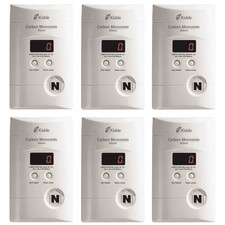 Carbon Monoxide Detector Plug In Wall 9V Battery Backup LED 6 Pack Kidde 9-Volt picture