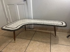 Vintage MCM Ceramic Tile Mosaic Coffee Table Mid Century 1950 original  60s picture