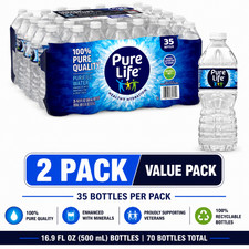 2 Pack Pure Life Purified Bottled Water 16.9 fl oz 35 Count 70 Bottles Total picture