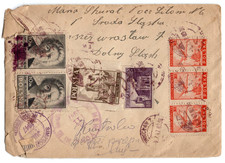 1947 Poland Post War Registered Air Mail Cover to Simpson PA Attractive Franking picture