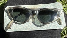 1950’s Cat eye Glasses Frames Ward Romy Model 5 3/4, 40 🔲10 Smoke Swirl picture