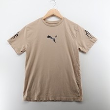 Puma T-Shirt Boys L 14-16 Tan Graphic Sleeve Athleisure Modern Excellent picture