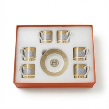 12-pc Mosaic Espresso Cup & Saucer Demi Coffee Set, Service for 6, Bone China picture