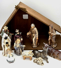 Goebel Nativity Set HX281 Complete 11 Figures Stable Metal Star Vintage 1958–62 picture