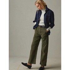 American Giant Green Moss Wide Leg Pants Size 6 Made in USA picture