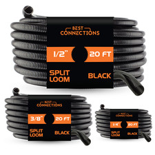 BEST CONNECTIONS Split Wire Loom (Various Lengths & Sizes) Convoluted Tubing picture