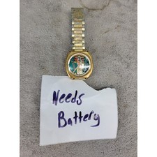 Vintage Bulova Accutron Spaceview N4 Gold Electroplated Tuning Fork Watch 1974 picture