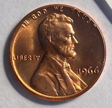 1966 - BU / UNC Lincoln Memorial Cent from Original Bank Wrap Roll (OBW) picture
