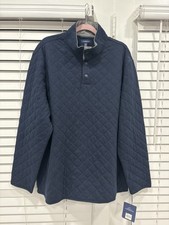 NWT Croft & Barrow Mens Pullover Quilted Jacket Size XXL Navy Blue NEW picture