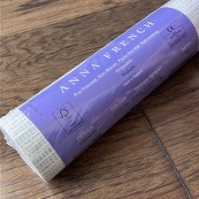 Anna French Wallpaper Cream Blue Beige Faux Grasscloth Gibson A178790 1 Dbl Roll picture