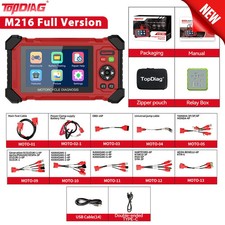 Motorcycle All System Diagnostic Tool OBD2 Scannner ECU Reset ABS Battery Tester picture
