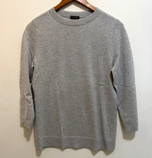 Talbots Women’s Gray Knit Cashmere Blend Metallic Knit Crewneck 3/4 Pullover S picture