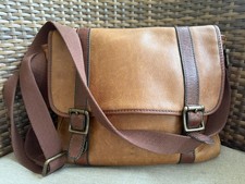Vintage Fossil Estate “City” Messenger Bag 12x10x4” Two Time Brown picture