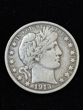 1913-S Barber Half Dollar VF+|Federal Reserve Year|Low Mintage|90% Silver|#241 picture