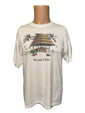 NEW Vintage ST. CROIX U.S V.I White Hanes Shirt Size Medium Mens picture