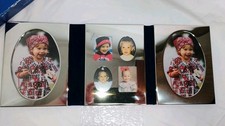 VTG International Silver Company Trifold Photo Frame NIB Silver Tone 6 Picture  picture
