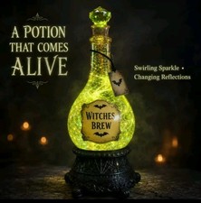 Halloween Witches Brew Potion Bottle Light, Glitter Swirling Decor Lamp picture