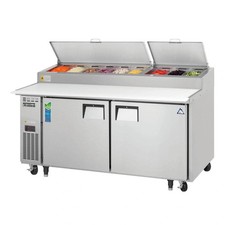 Everest EPPR2 71-Inch Two-Door Side Mount Pizza Prep Table, 23-Cubic Feet, NSF picture