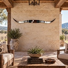 Authentic Mounted Longhorn Horns 68 in Wide Western Ranch Wall Decor picture