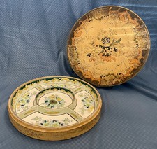 Antique Moriyama Mori-Machi 6 Section Serving Dish Hand Painted w/Box Japan picture
