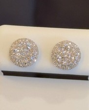 .95 CARAT CERTIFIED LAB GROWN DIAMONDS 9 MM STERLING SILVER RHODIUM PLATED STUDS picture