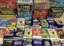 Huge Bulk Lot of 100 Unopened Old Vintage NFL Football Cards in Wax Packs NEW picture