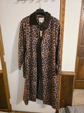 Boden Leopard Print Trench Coat Women’s 20/22R Belted Corduroy Collar picture