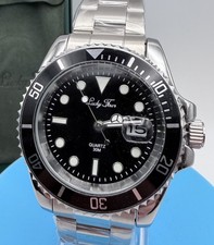 Lucky Fours Baretta Men's Watch Black Bezel Black  Dial  Stainless Steel New picture