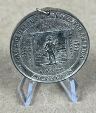 1775-1875 Centennial Battle Of Lexington US Revolutionary War White Metal Medal picture