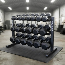 Body-Solid 5-50 lb. Rubber Dumbbell Package with Rack picture